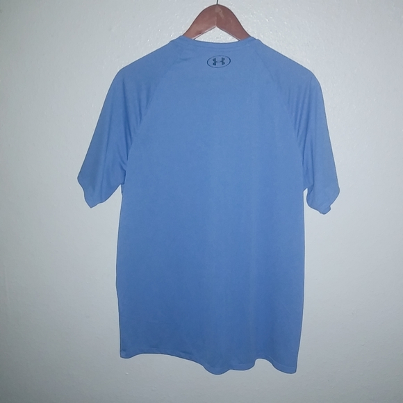 Under Armor L Tech Tee Mens Blue Short Sleeved Athletic Shirt - Picture 5 of 6